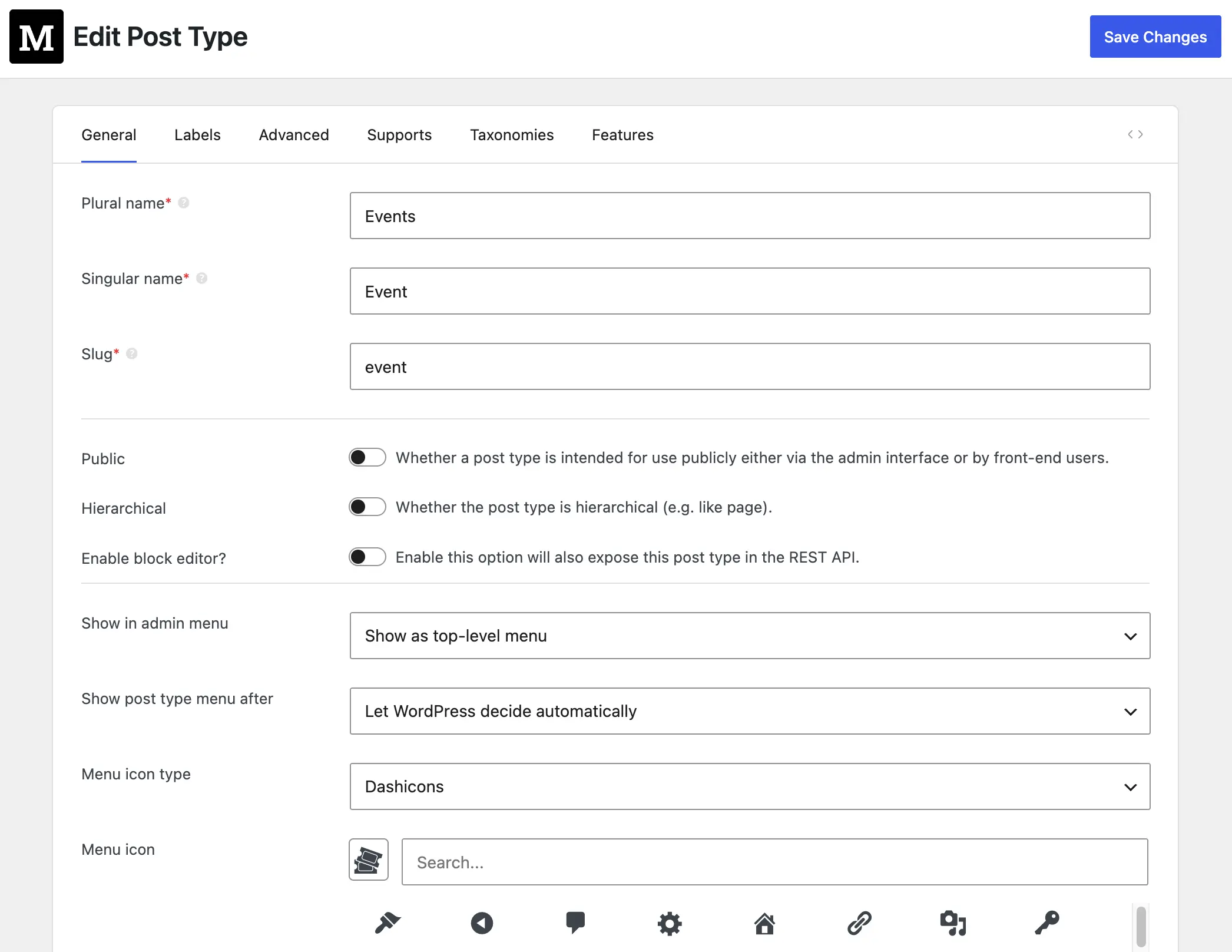 Creating custom post types in Meta Box